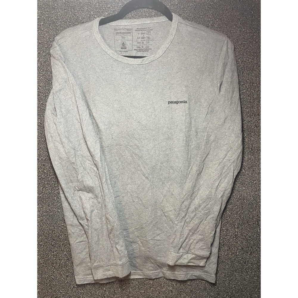 Patagonia Long Sleeve T-Shirt Mens M Gray Responsibili-Tee Recycled Cotton